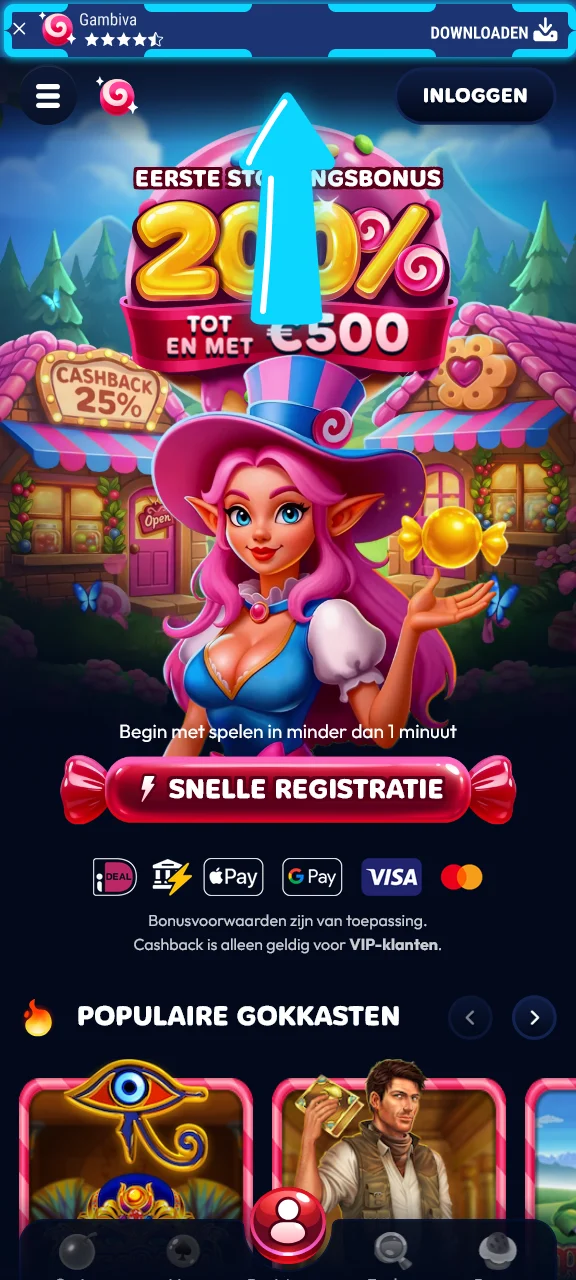 Start de download van het Gambiva APK bestand voor Android.
