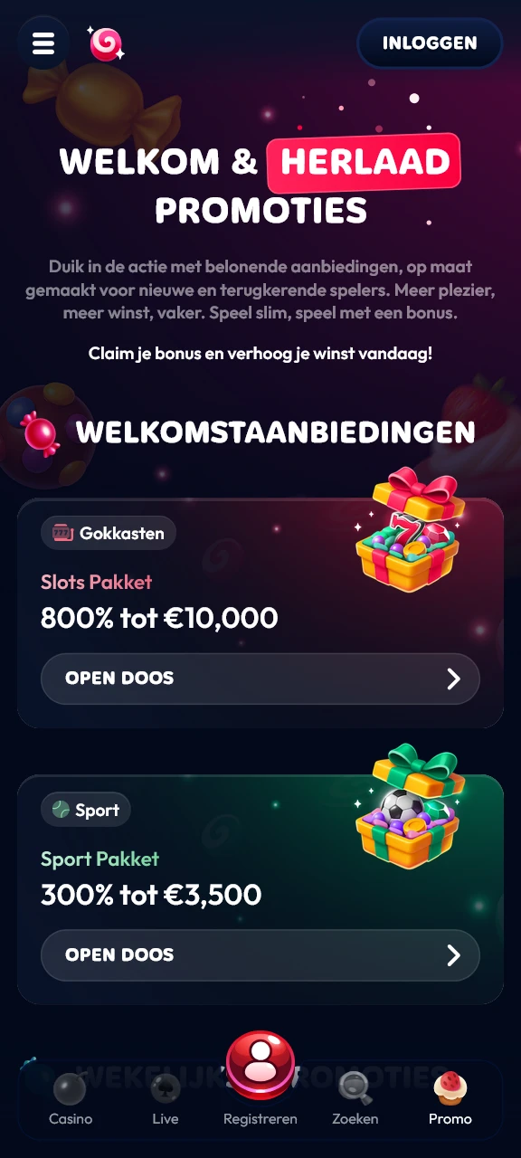 Bekijk alle actieve bonussen in de Gambiva app en activeer direct jouw favoriete voordeel.