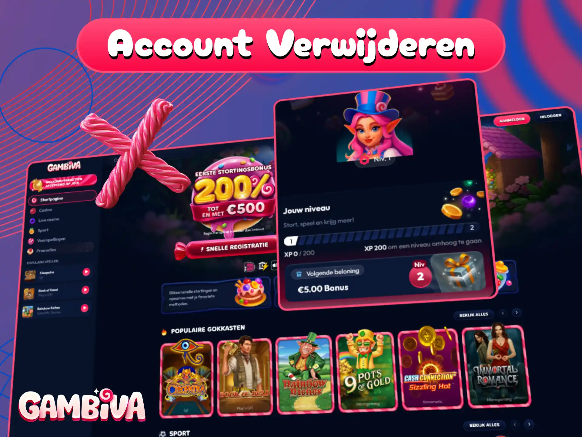 Neem contact op met de klantenservice om je Gambiva account definitief te verwijderen.