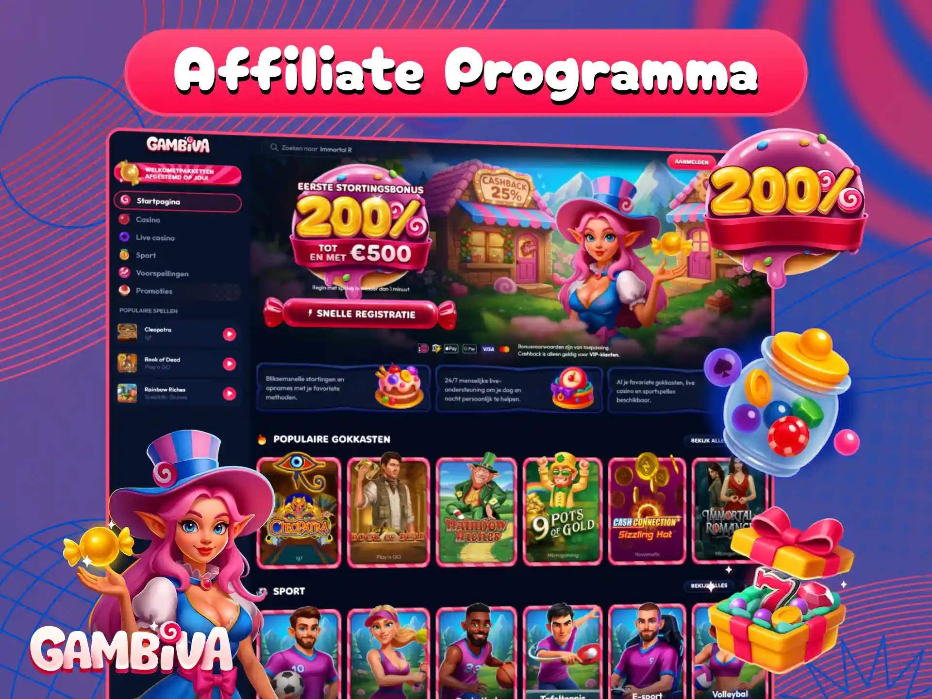 Meld je aan voor het Gambiva affiliate programma en verdien commissie.