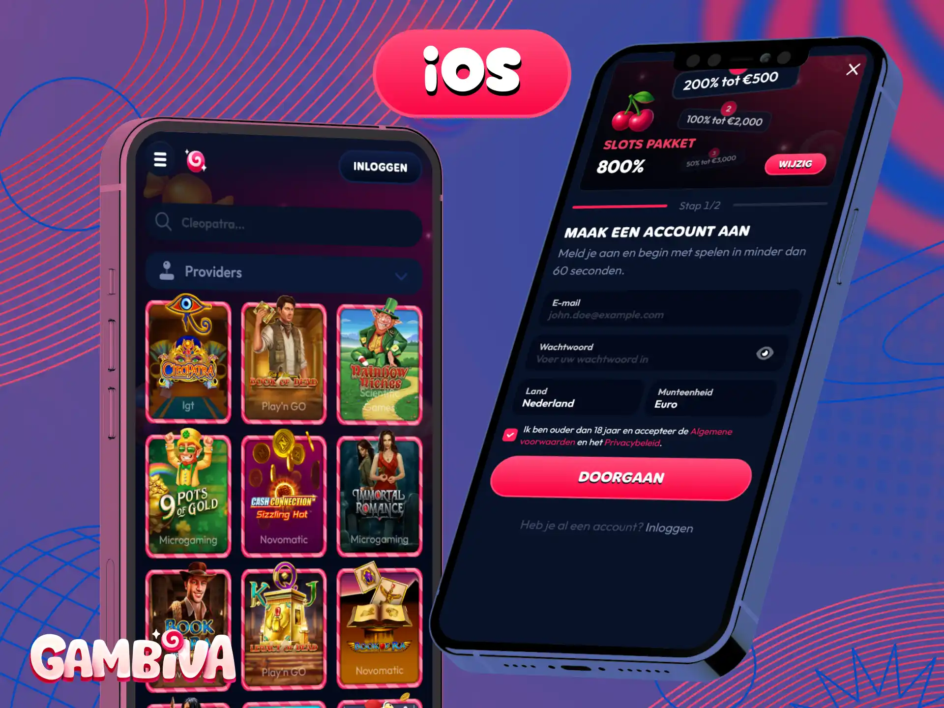 Installeer de Gambiva applicatie op iOS voor mobiel gokken.