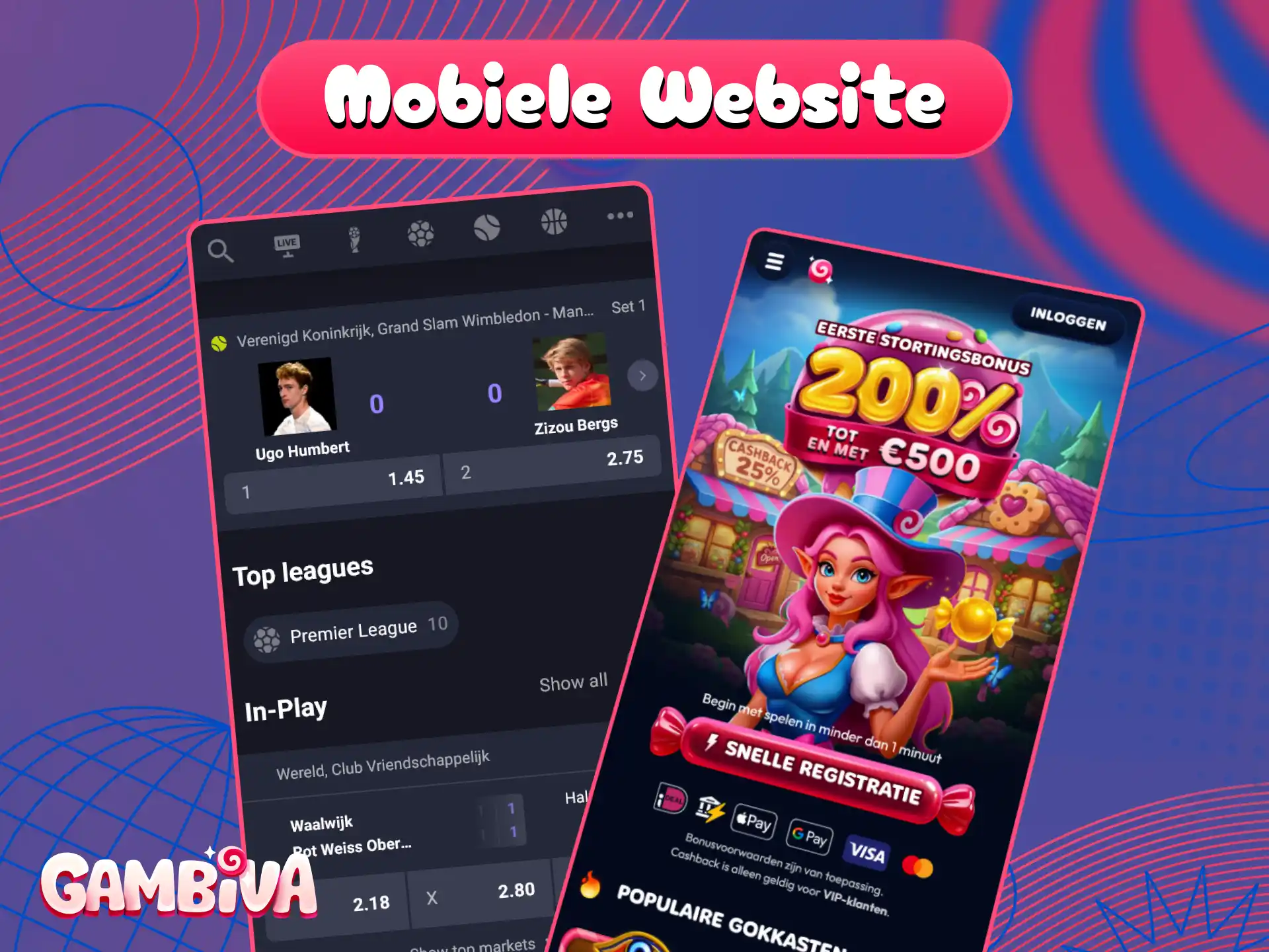 Bezoek de Gambiva mobiele website voor optimaal comfort tijdens het wedden.