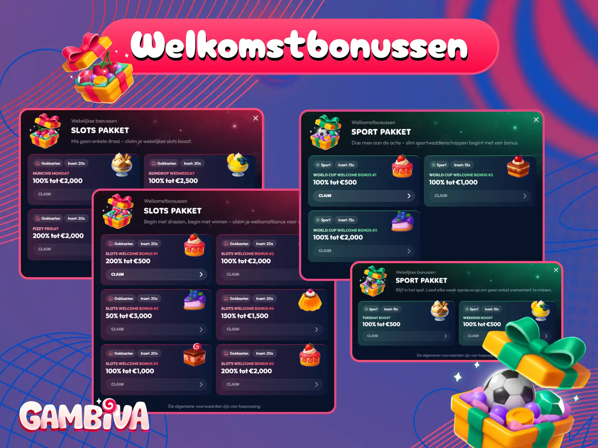 Claim een aantrekkelijke Gambiva welkomstbonus voor online casino en sportweddenschappen.